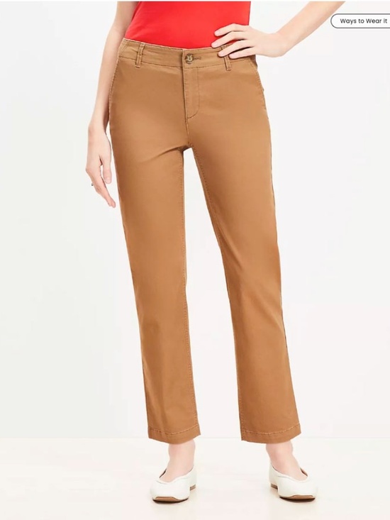 LOFT Pants - LOFT Monroe Curvy Brown Chino Ankle Pants - Sz 16 - Excellent Condition